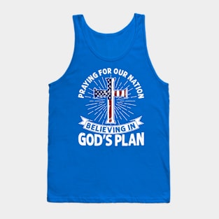 Praying For Our Nation Jesus American Flag Patriot Christian Tank Top